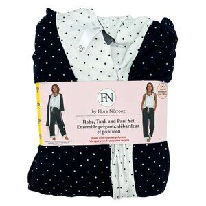 Flora Nikrooz Navy & White Sleep Set: 3 Pieces / Size Small
